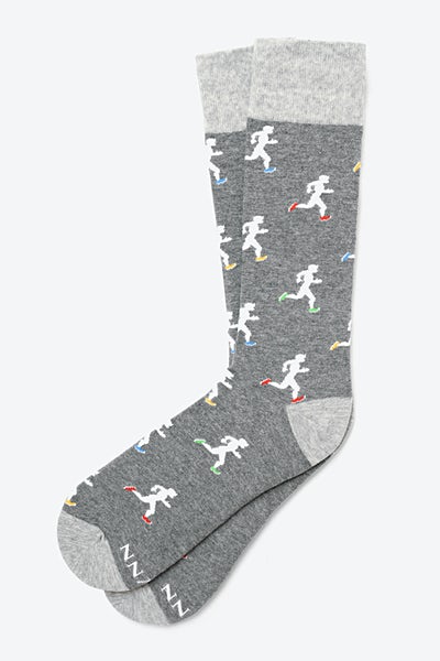 Heather Gray Carded Cotton Runners High Sock | Ties.com