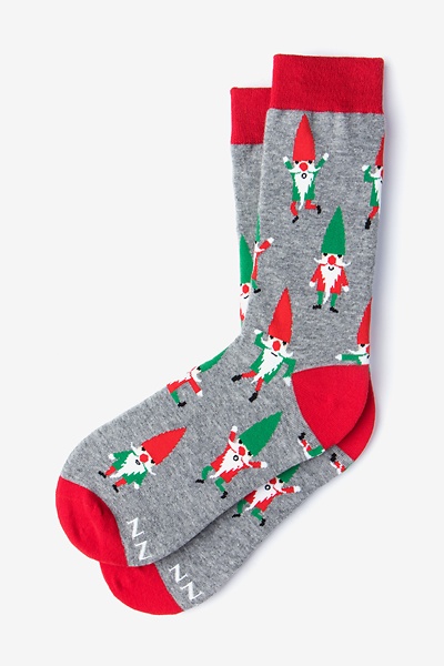 Heather Gray Carded Cotton Sexy and I Gnome It Small-Medium Sock