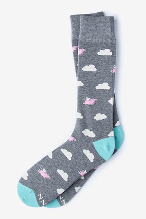 _Take to the Sky Heather Gray Medium-Large Sock_