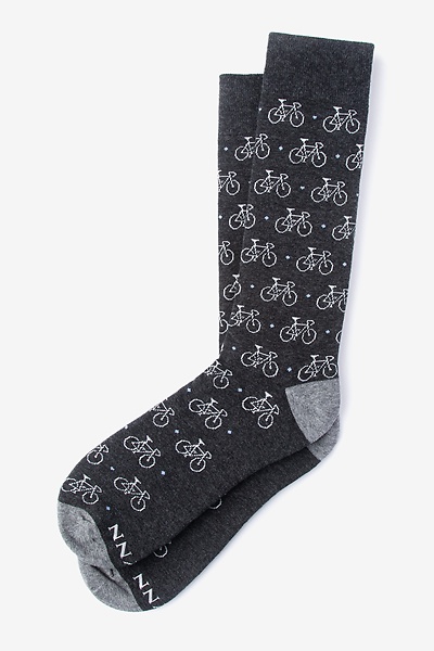 Heather Gray Carded Cotton The Cycle Of Life Medium-Large Sock