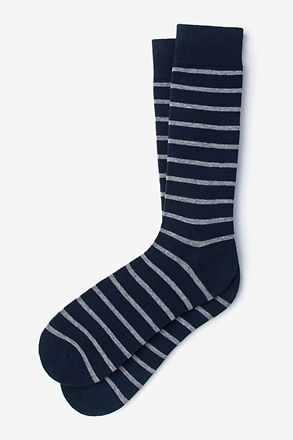 _Virtuoso Stripe Heather Gray Medium-Large Sock_
