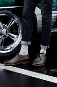 Pizza Party Heather Light Gray Medium-Large Sock Photo (1)