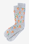 Pizza Party Heather Light Gray Sock Photo (0)