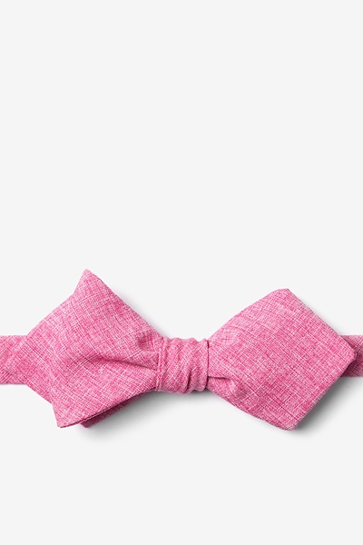 Hot Pink Cotton Denver Diamond Tip Bow Tie