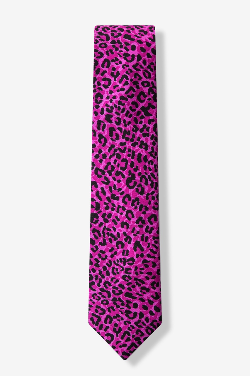 Cheetah Animal Print Hot Pink Skinny Tie Photo (1)