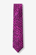 Cheetah Animal Print Hot Pink Skinny Tie Photo (1)