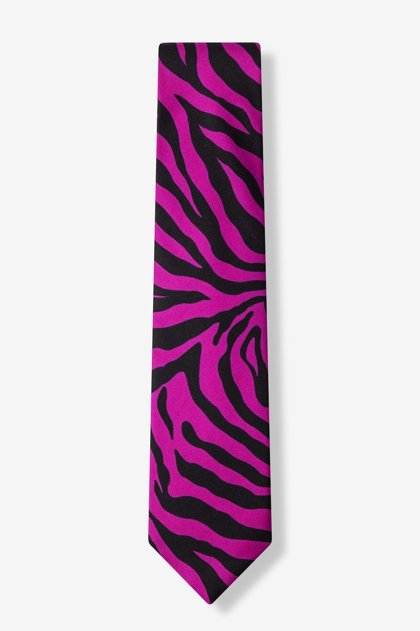 Zebra Animal Print Hot Pink Skinny Tie Photo (1)