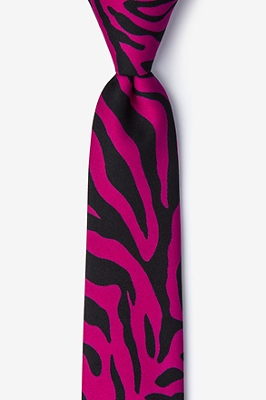 Zebra Animal Print Hot Pink Skinny Tie