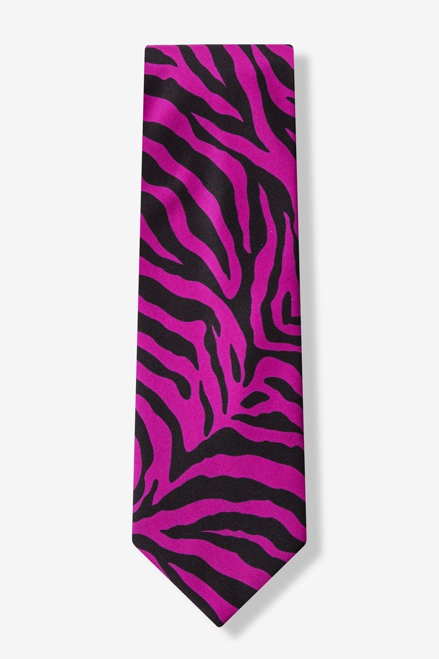 Zebra Animal Print Hot Pink Tie Photo (1)