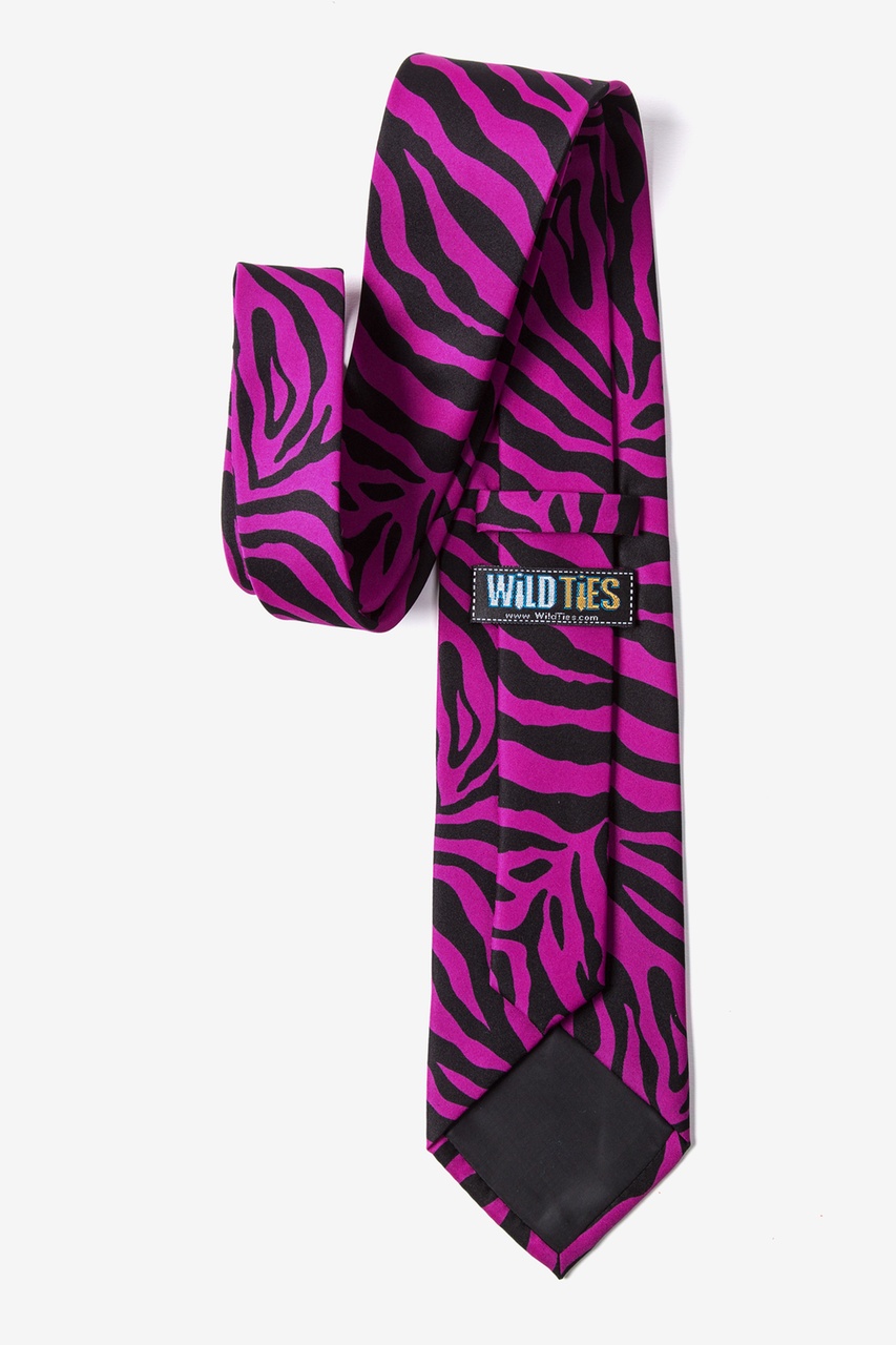 Zebra Animal Print Hot Pink Tie Photo (2)