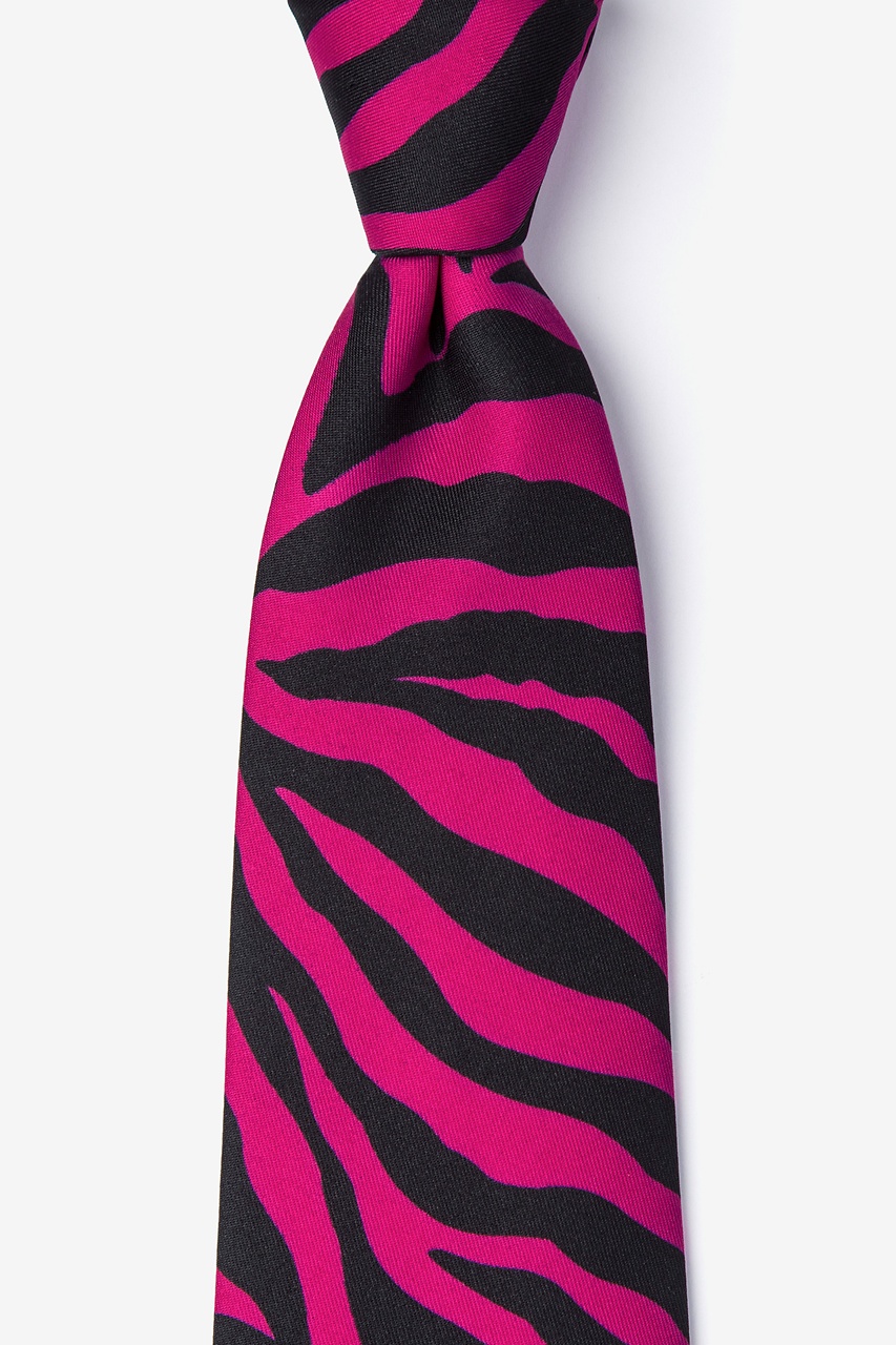 Zebra Animal Print Hot Pink Tie Photo (0)
