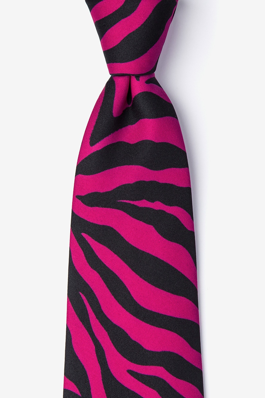 kvarter Fearless edderkop Hot Pink Microfiber Zebra Animal Print Tie | Ties.com