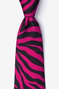Zebra Animal Print Hot Pink Tie Photo (0)
