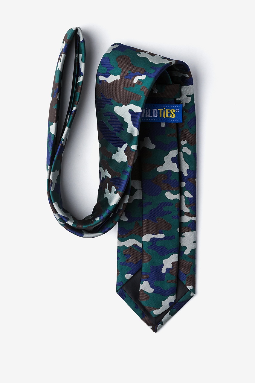 Camouflage Woodland Hunter Green Extra Long Tie Photo (1)