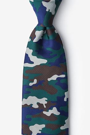 Camouflage Woodland Hunter Green Extra Long Tie
