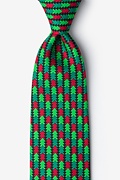 Christmas Tree Abstract Hunter Green Tie Photo (0)