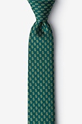 Dollar Signs Hunter Green Skinny Tie Photo (0)