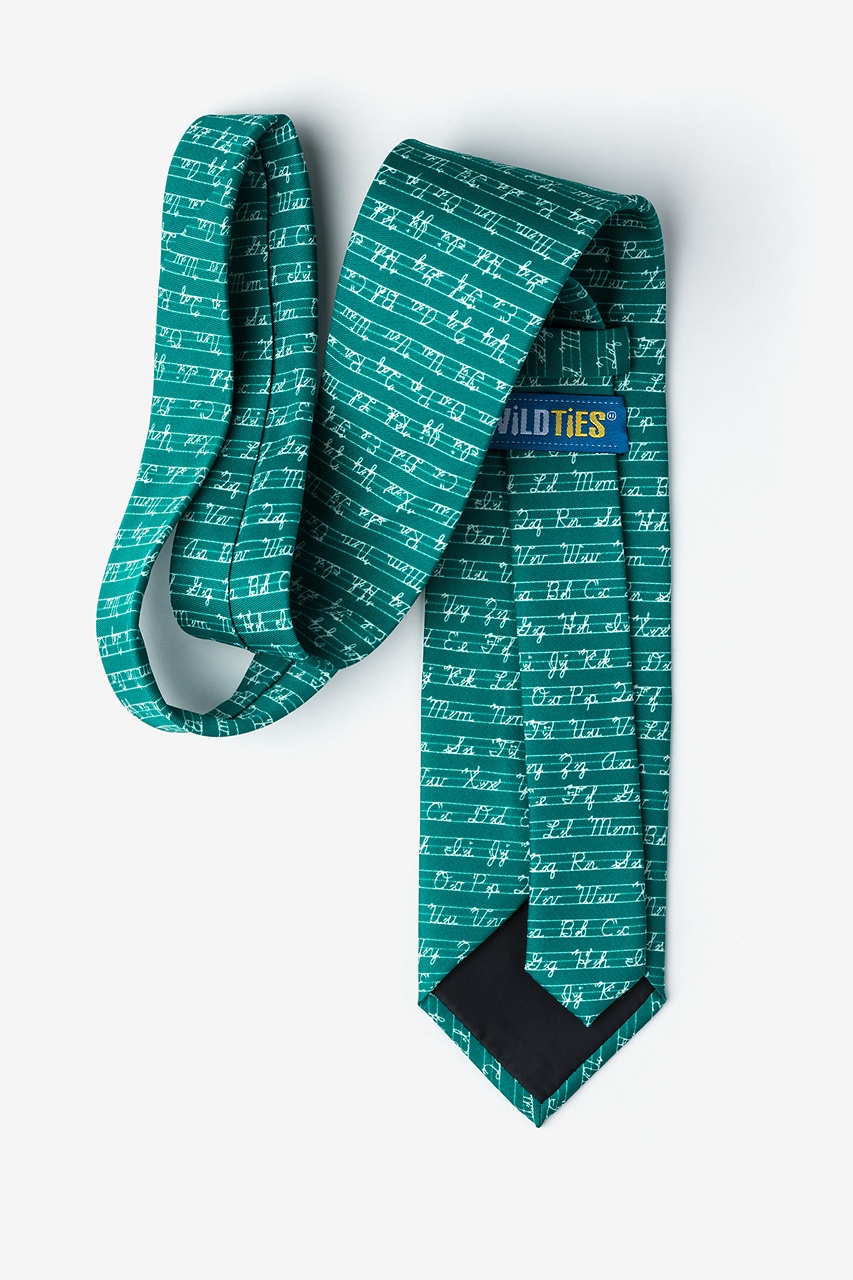 Learning Cursive Hunter Green Extra Long Tie Photo (1)