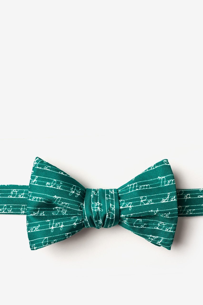 Learning Cursive Hunter Green Self-Tie Bow Tie Photo (0)