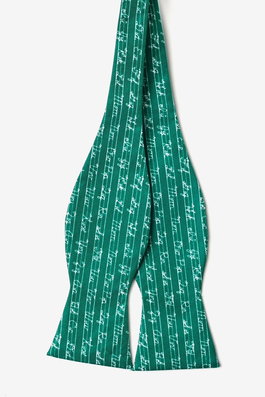 Learning Cursive Hunter Green Self-Tie Bow Tie Photo (1)