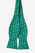 Learning Cursive Hunter Green Self-Tie Bow Tie Photo (1)