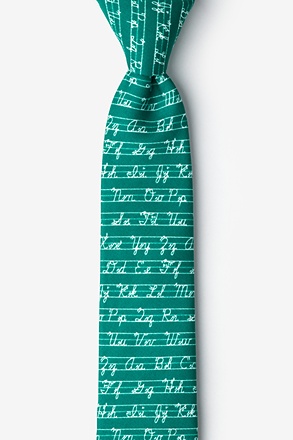 Learning Cursive Hunter Green Skinny Tie