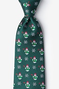 Snowmen & Snowflakes Hunter Green Tie Photo (0)