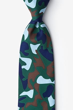 Street Camo Hunter Green Extra Long Tie