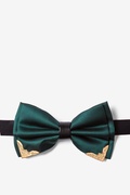 Metal-Tipped Hunter Green Pre-Tied Bow Tie Photo (0)