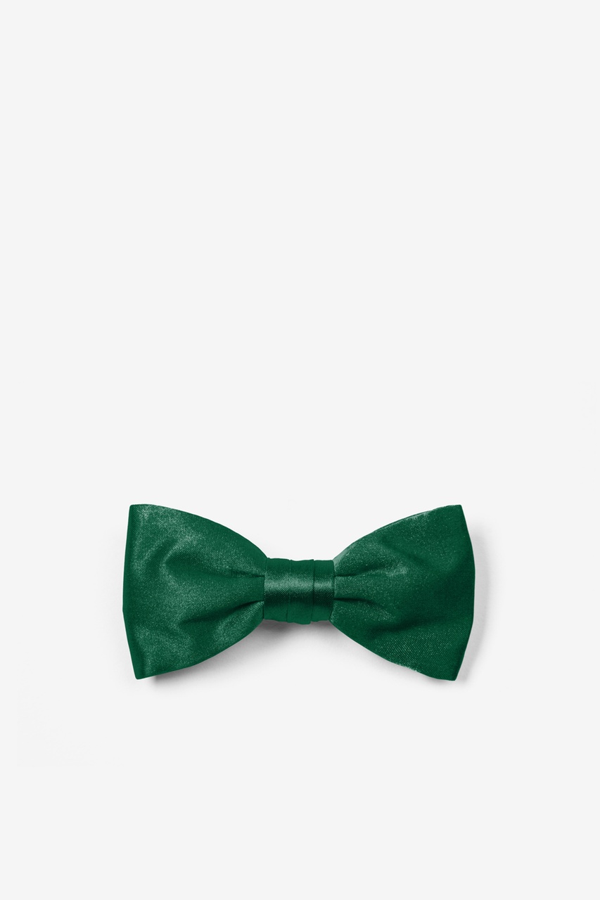 Silk Hunter Green Infant Pretied Bow Tie