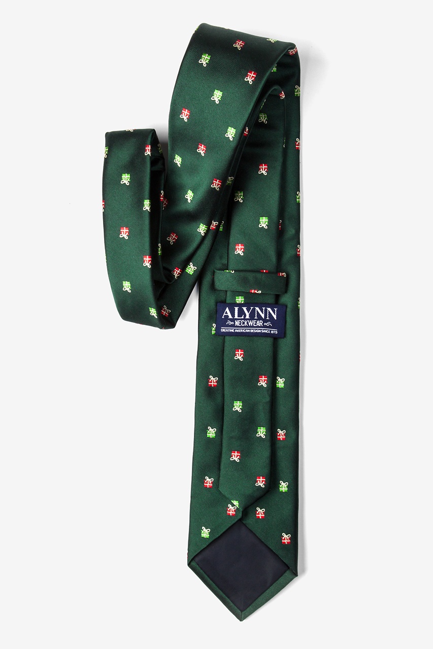 Wrapped Gifts Hunter Green Silk Tie Holiday Ties