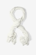 Mens Heathered Solid Ivory Knit Scarf Photo (0)