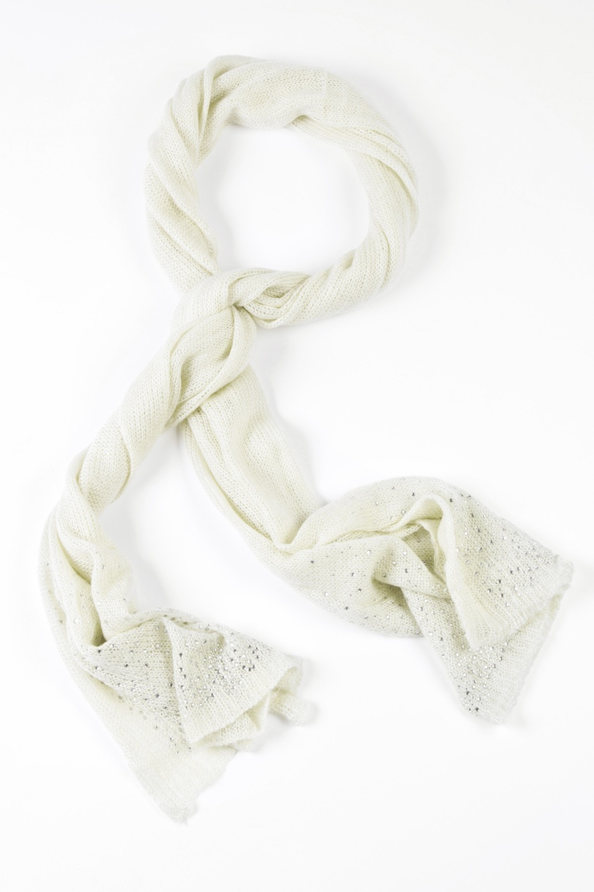 Ivory Rhinestone Sparkle Knit Scarves Photo (0)