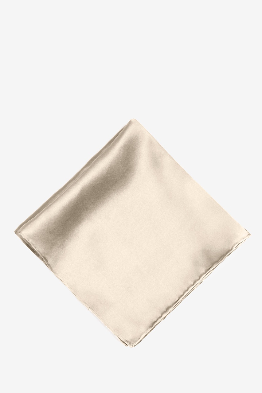 SelectedStyle 100% Pure Silk Pocket Square Solid Ivory 