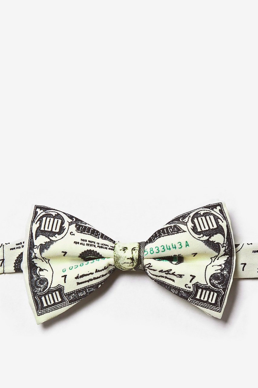 $100 Dollar Bill Ivory Pre-Tied Bow Tie Photo (0)