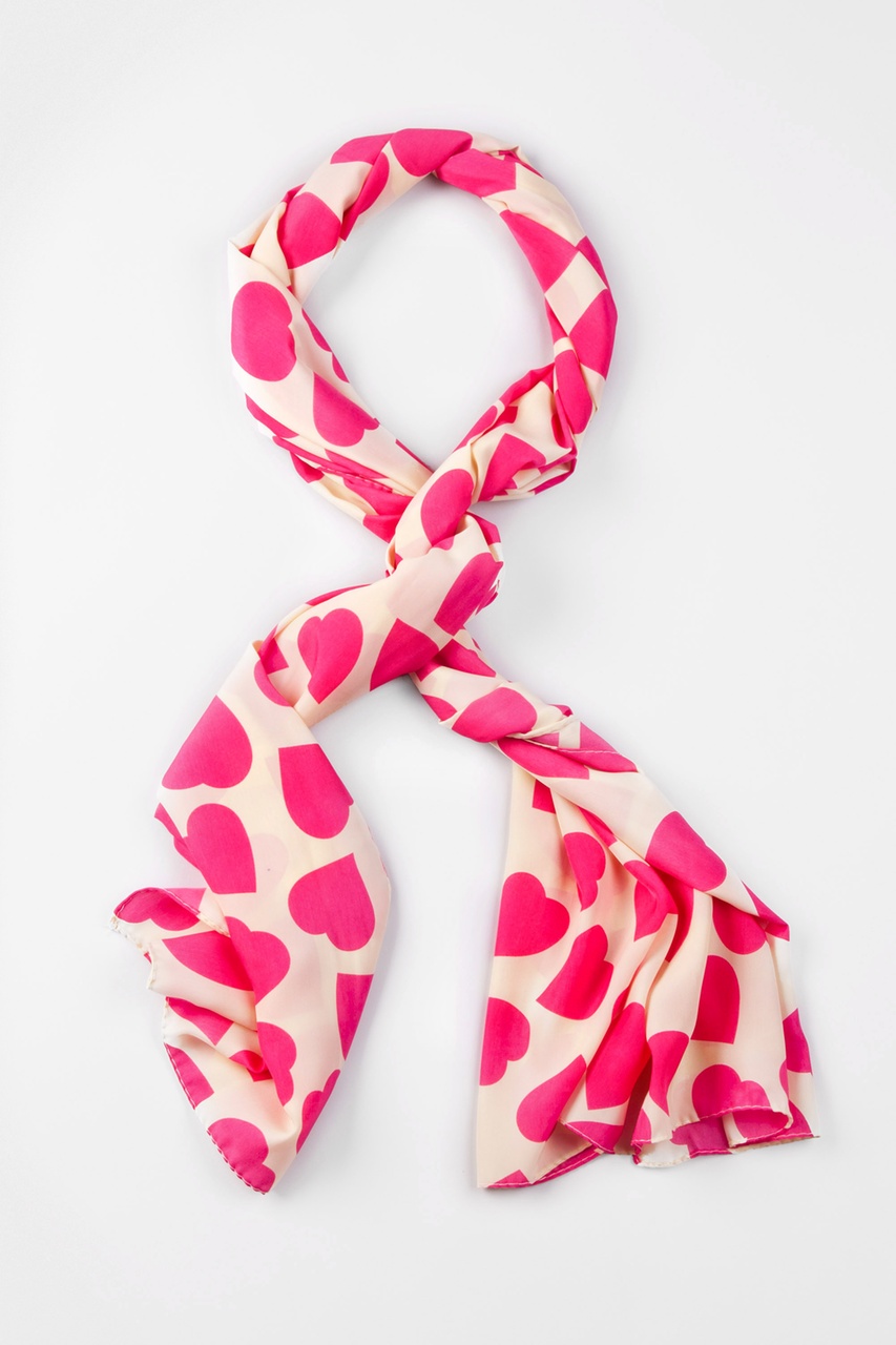 Hot Pink Hearts Scarf Photo (1)