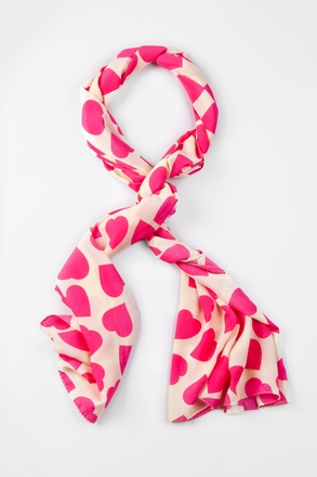 Hot Pink Hearts Scarf