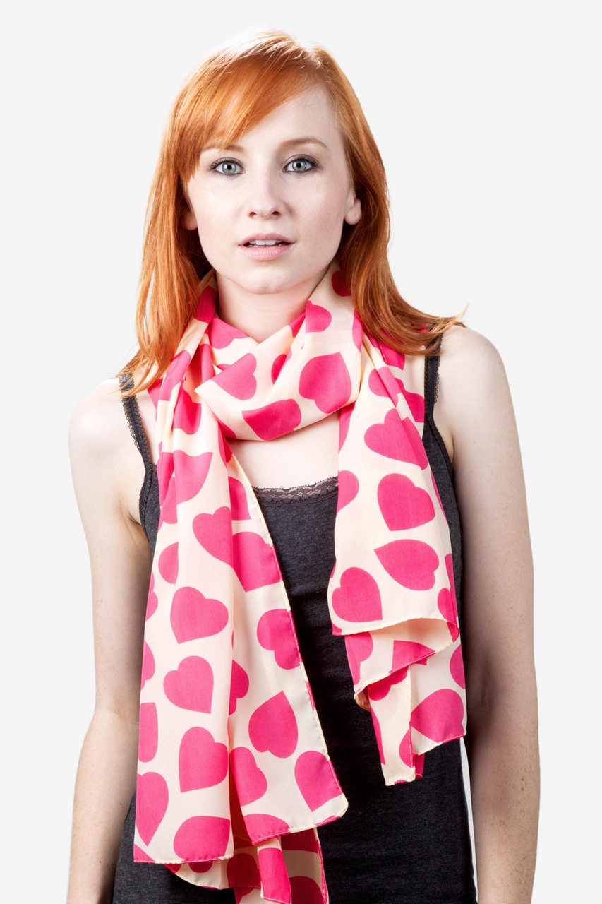Hot Pink Hearts Scarf Photo (0)