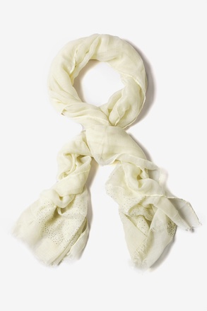 _Raining Rhinestones Ivory Scarf_