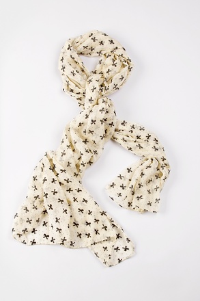 Ivory Velvet Bows Scarf