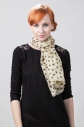 Ivory Velvet Bows Scarf Photo (4)