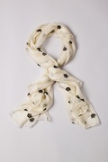 Ivory Velvet Crowns Scarf Photo (2)