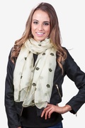 Ivory Velvet Crowns Scarf Photo (0)