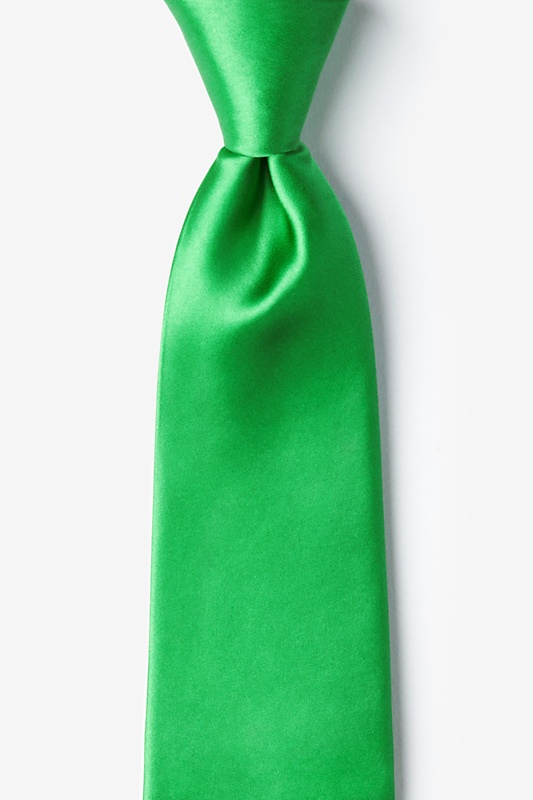 green silk tie
