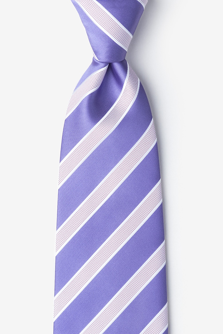 Jefferson Stripe Lavender Extra Long Tie Photo (0)