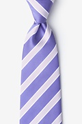 Jefferson Stripe Lavender Extra Long Tie Photo (0)