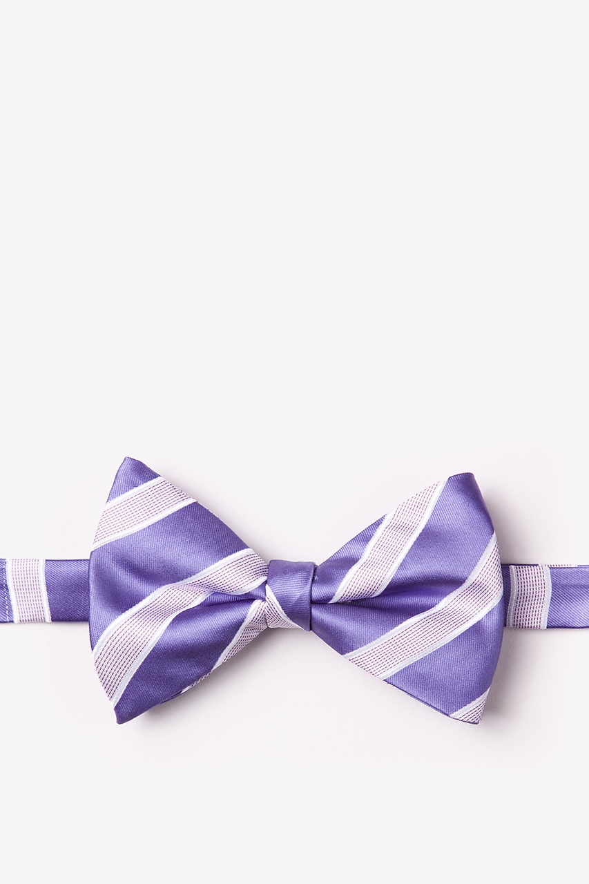 Jefferson Stripe Lavender Pre-Tied Bow Tie Photo (0)