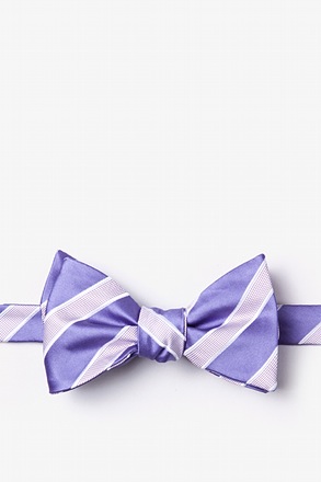 Jefferson Stripe Lavender Self-Tie Bow Tie
