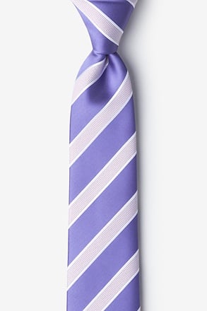 Jefferson Stripe Lavender Skinny Tie