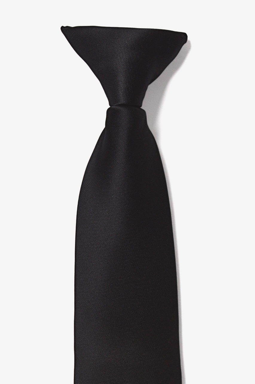 Licorice Polyester Boys Clipon Tie